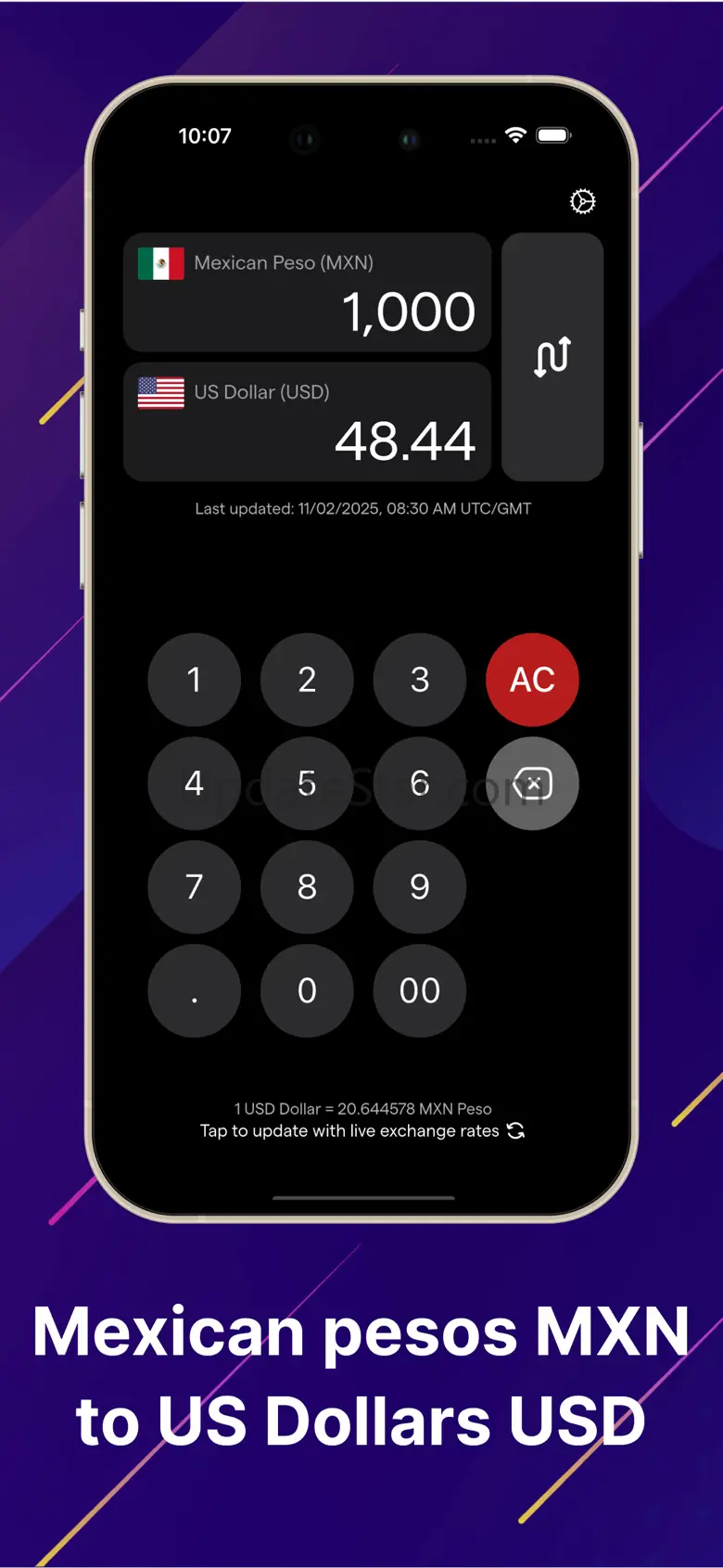 MX Pesos To Dollars Conversion 0.0.2