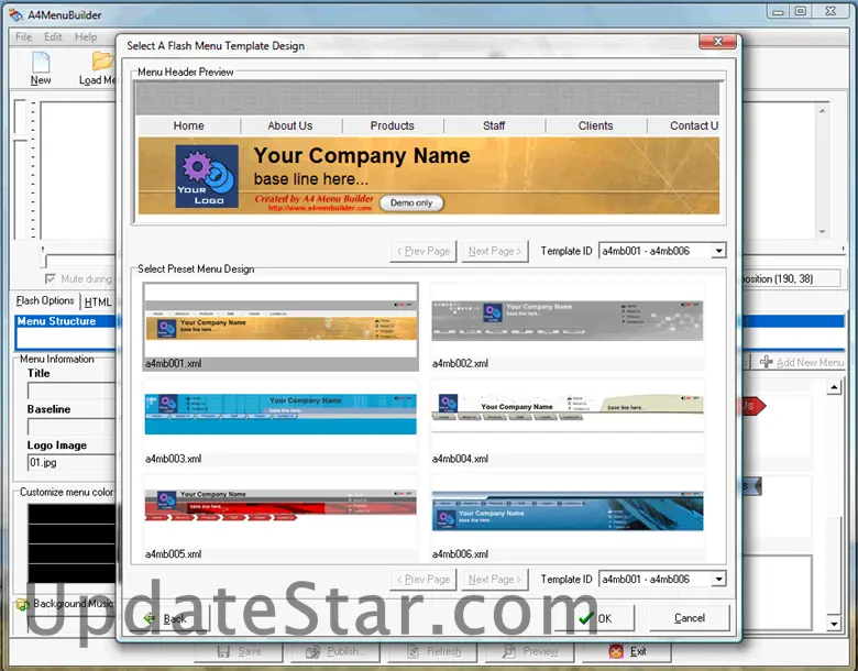 A4 Flash Menu Builder 2.49