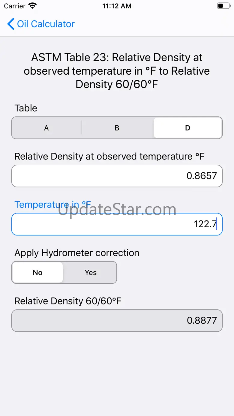 Saybolt Oil Calculator