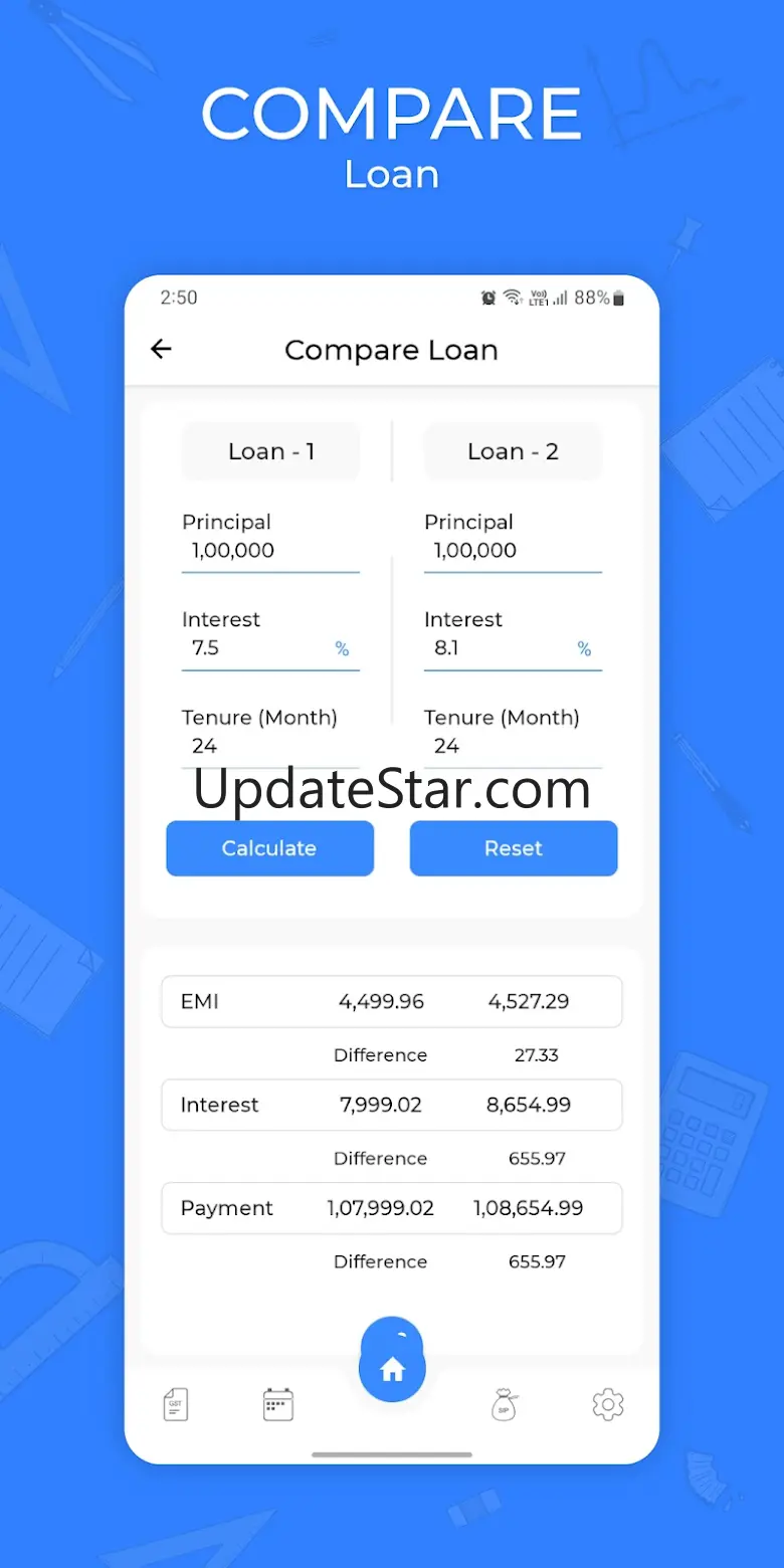 EMI Calculator - GST, SIP, Age 1.2.3