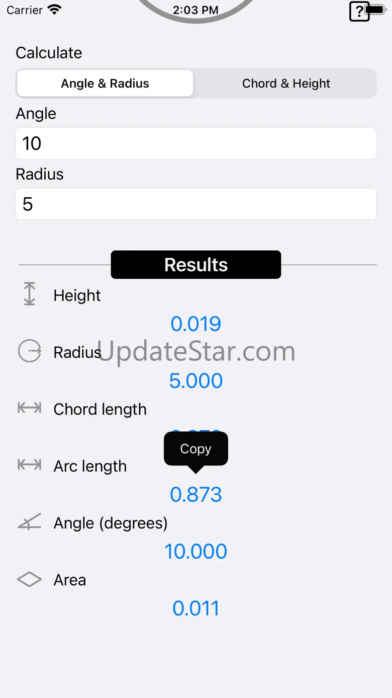Circular Segment Calculator 1.0