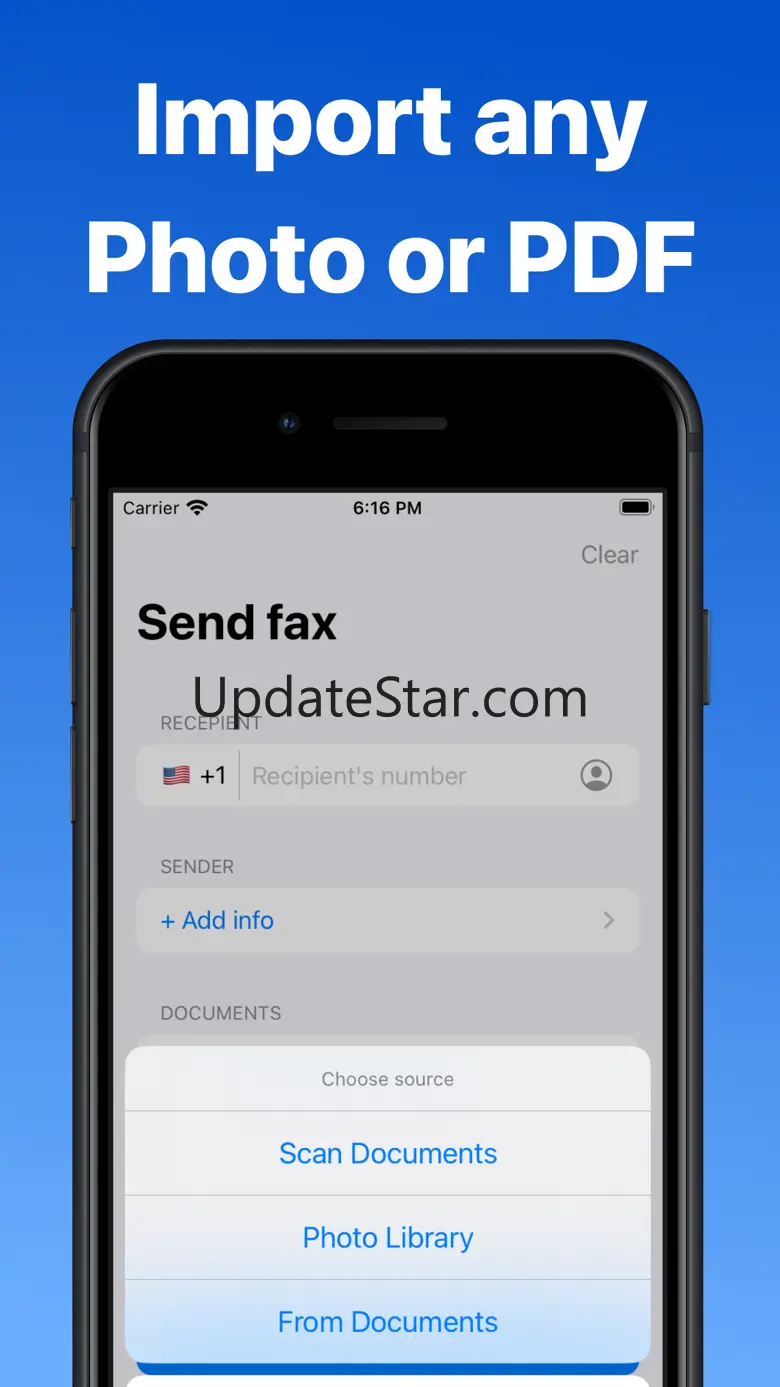 Fax: scan and send from phone 1.0.2