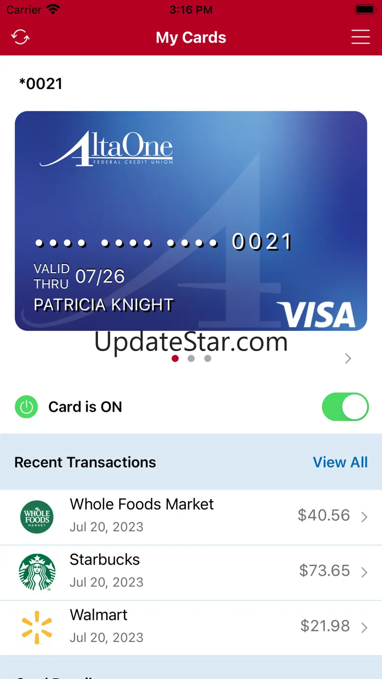 AltaOne Card Control 23.1.3