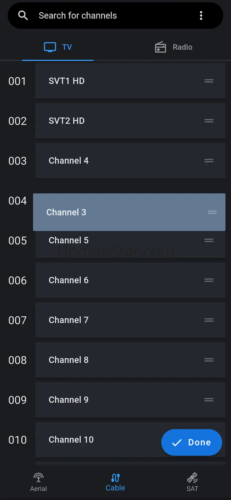 TV Channel Editor for BRAVIA
