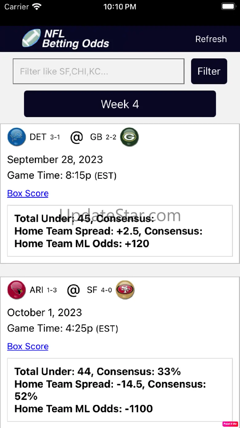 NFL Betting Odds 1.6