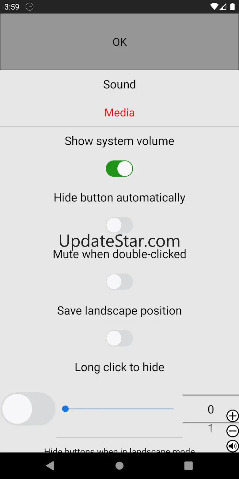 Always visible volume button 3.50