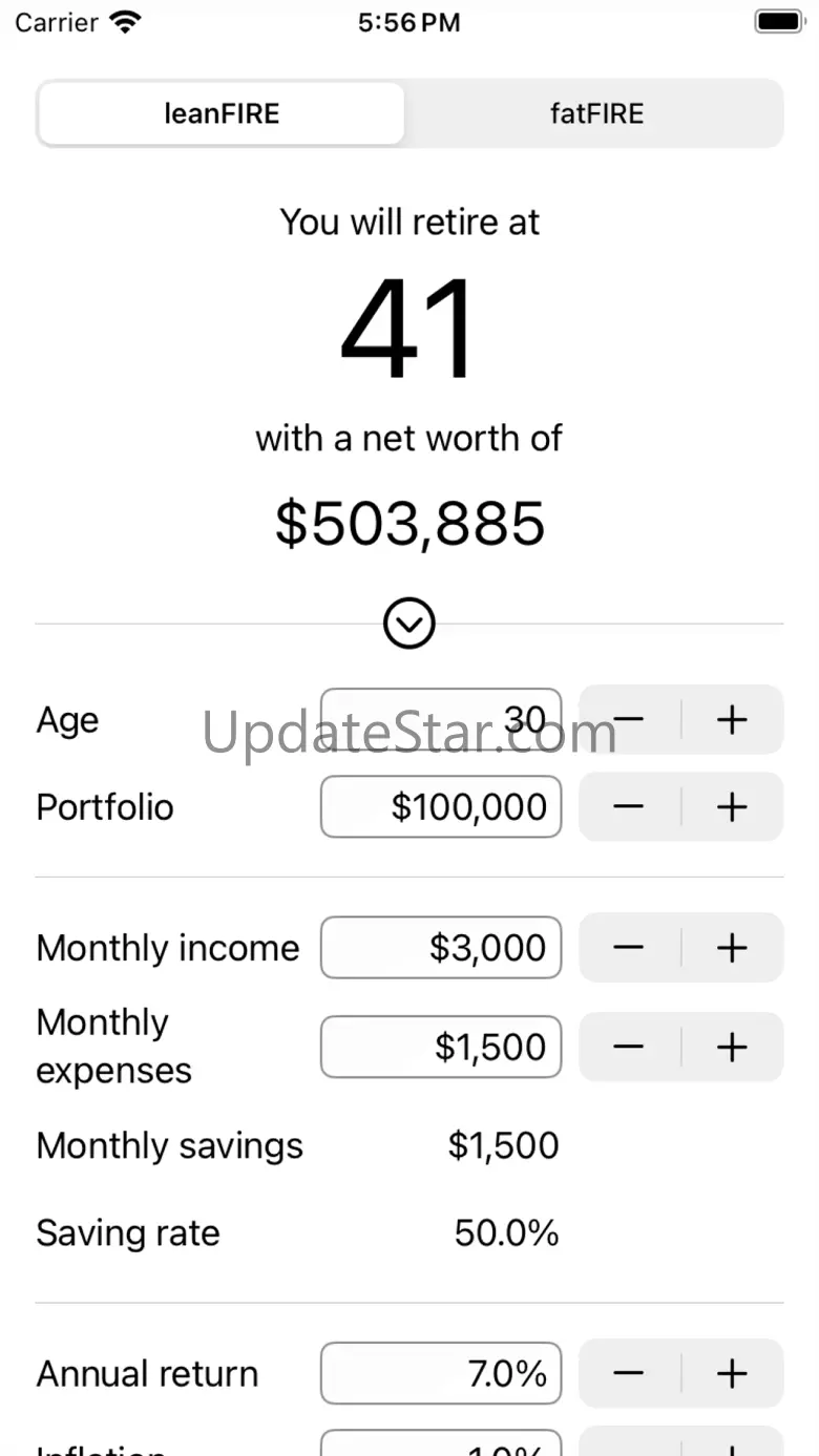 FIREcalc: Early Retirement Age 1.0.8