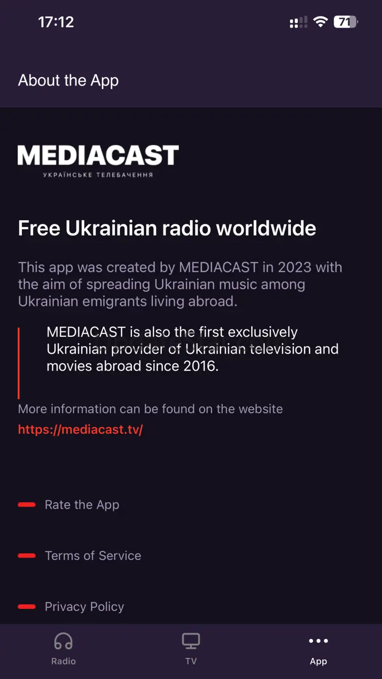 Ukrainian Radio by Mediacast 1.0.1