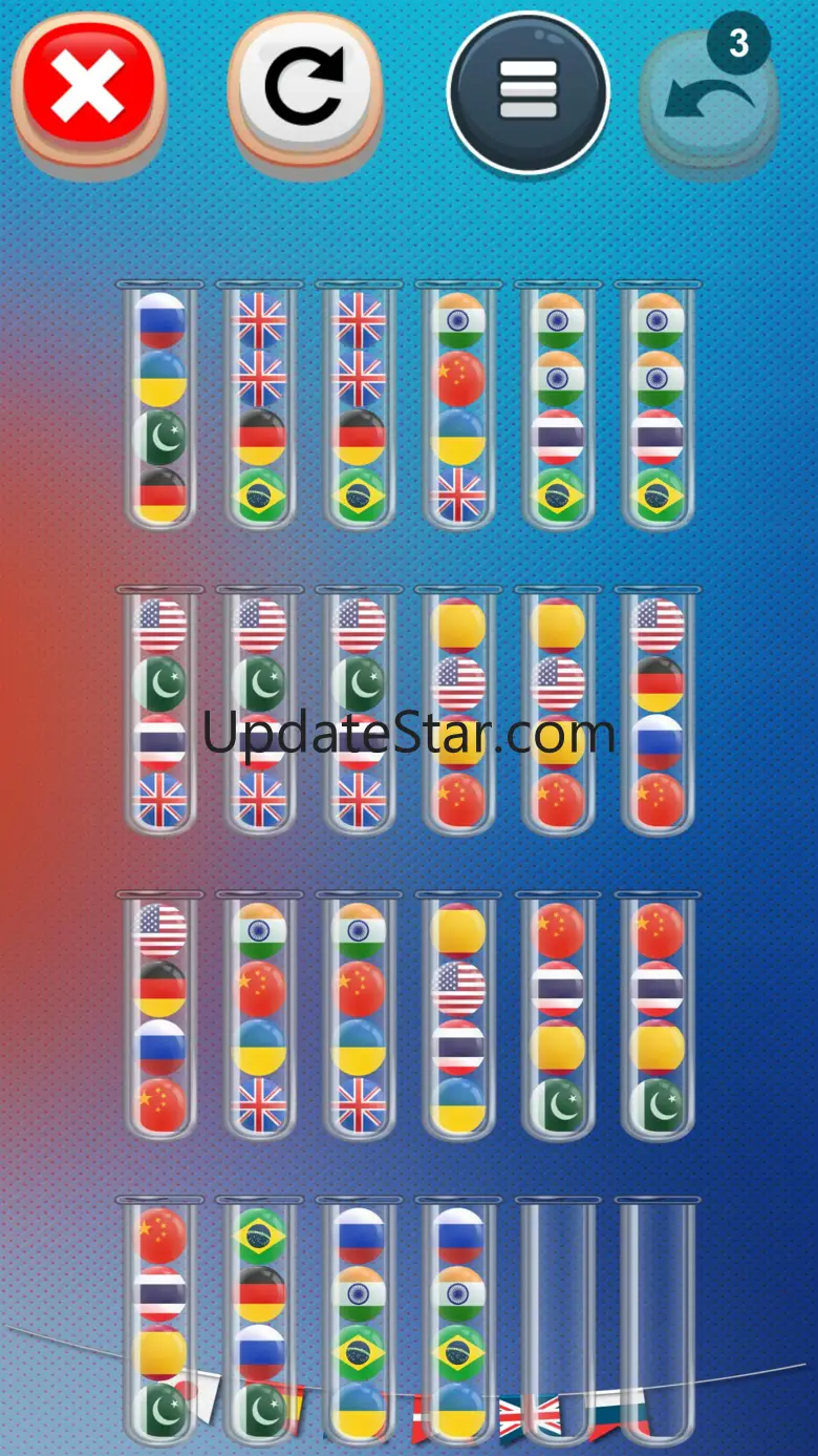 Flag Sort Game: Sorting Puzzle 2.2