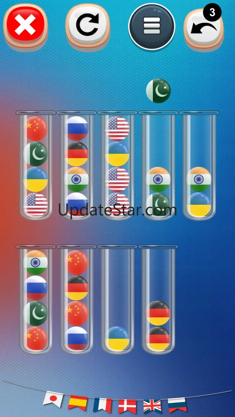 Flag Sort Game: Sorting Puzzle 2.2