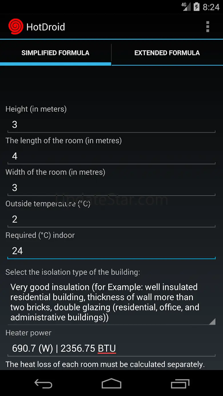 Electric heating calculator 1.8.33