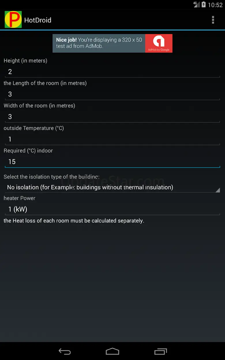 Electric heating calculator 1.8.33