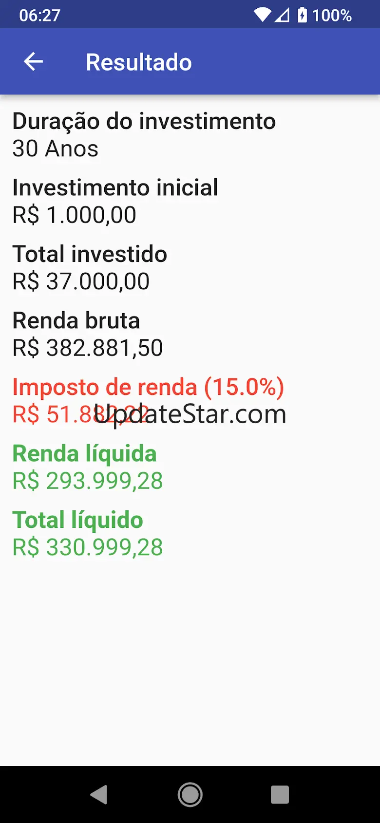 Calculadora Rendimento CDI CDB 1.1.0