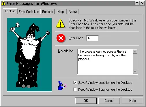 Error Messages for Windows 3.0