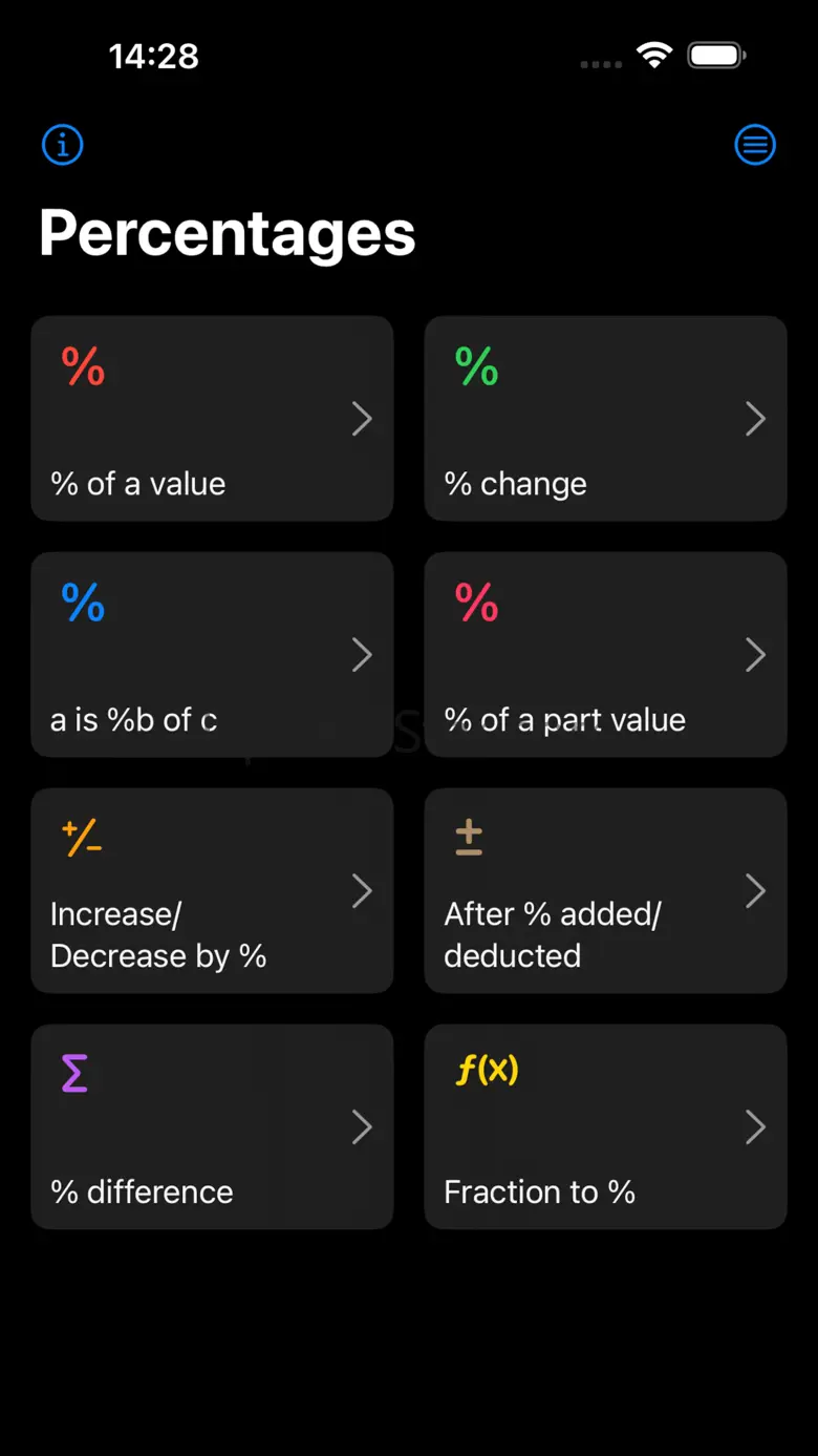 Percentages % 1.0.2