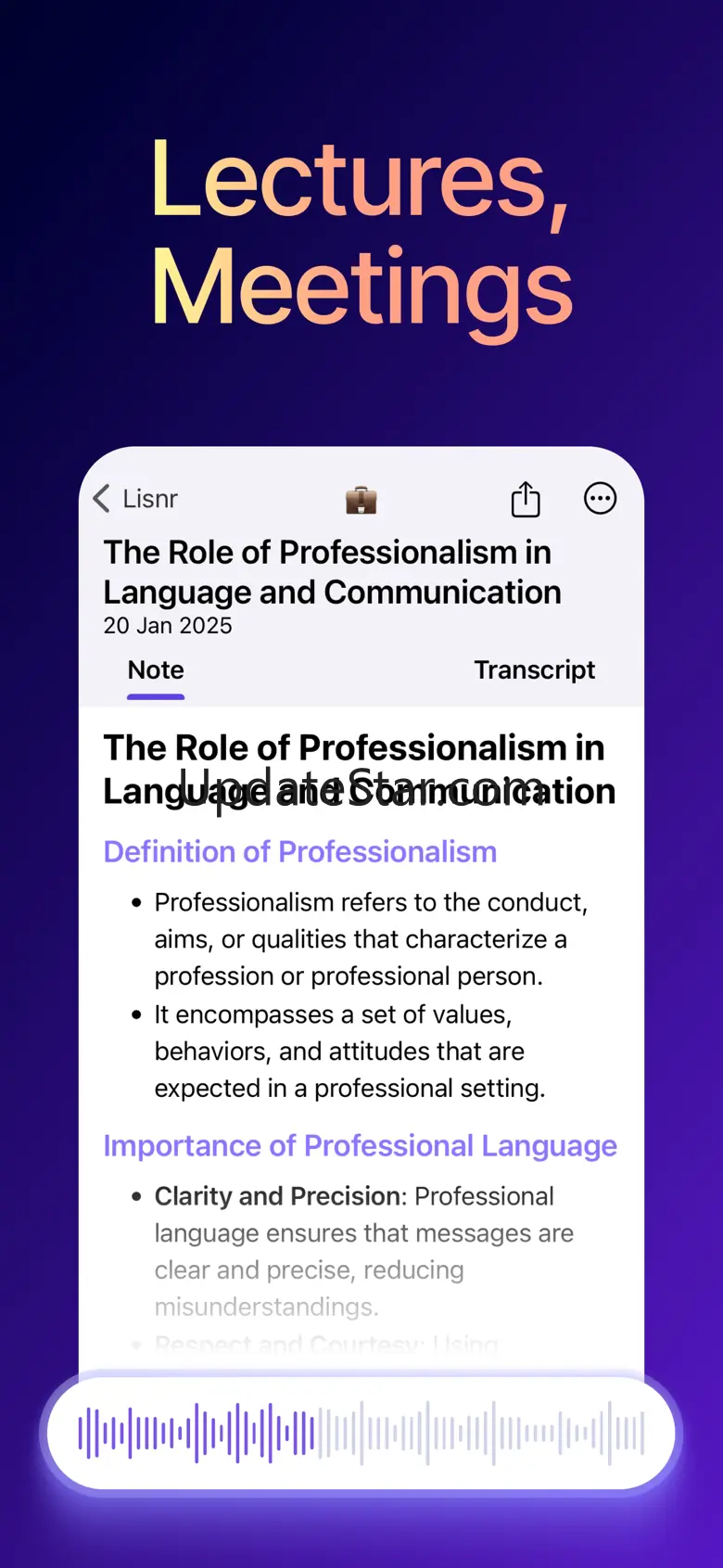 AI Note Taker: Lisnr 1.9