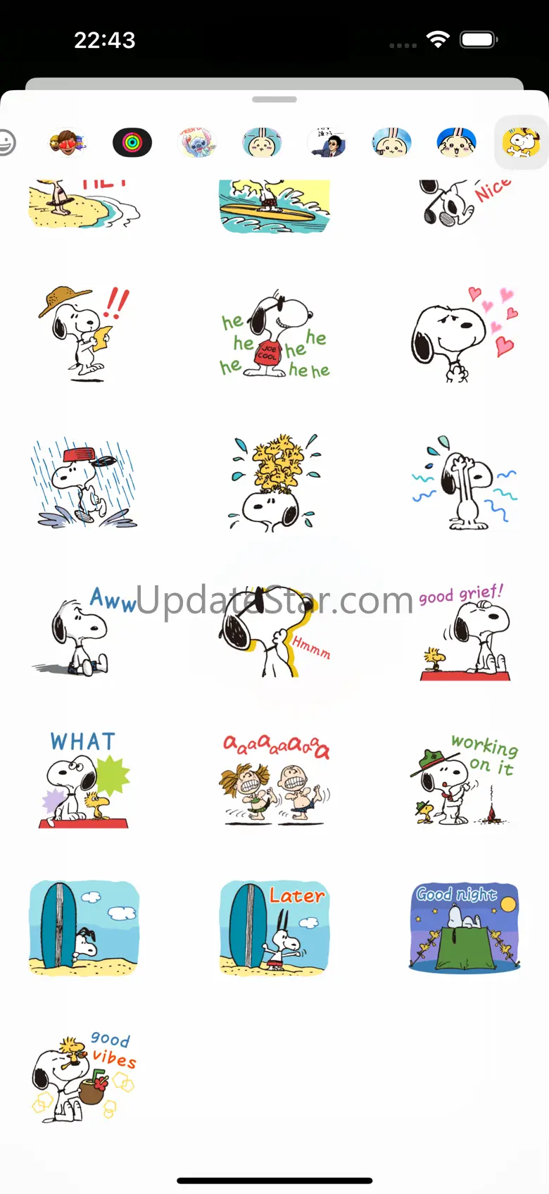 Simple Greetings Words Snoopy 1.0