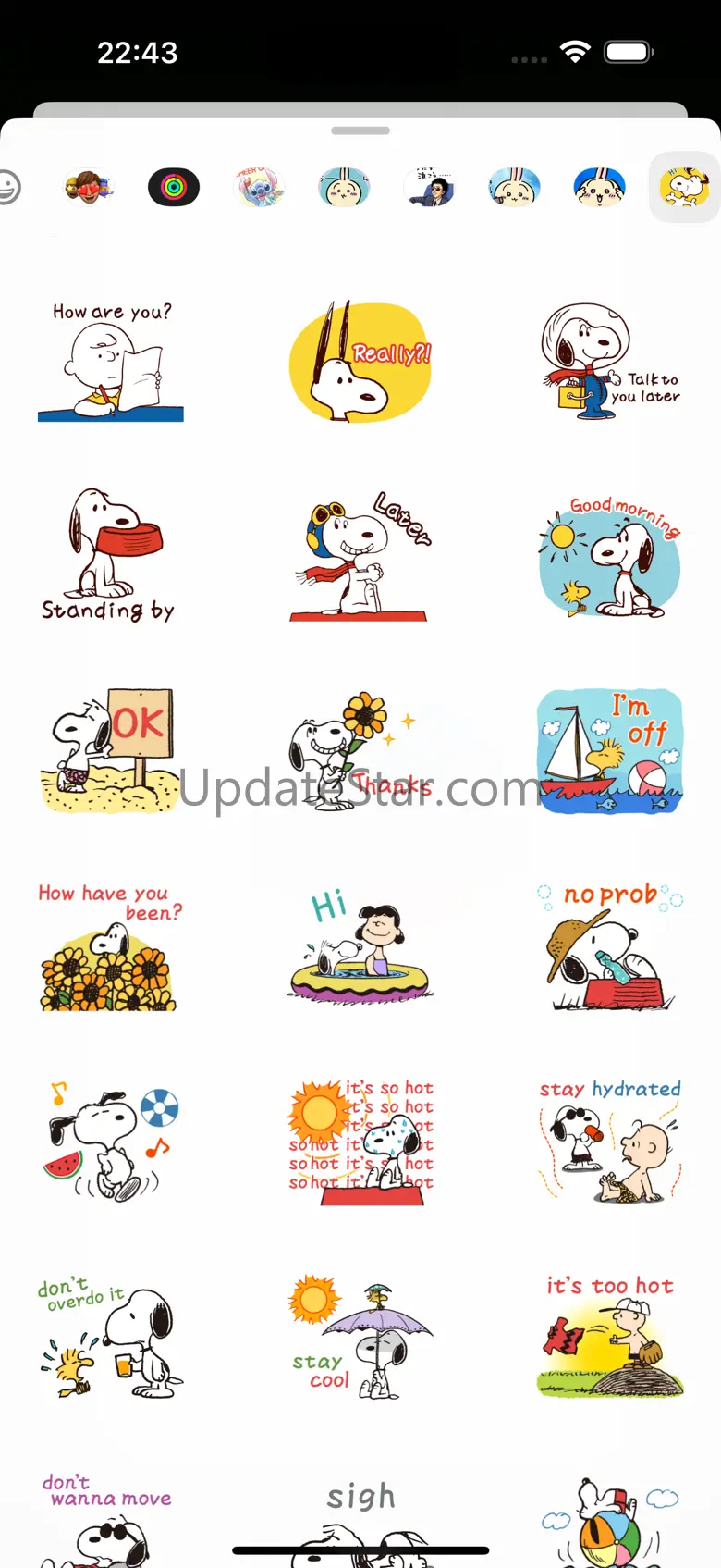 Simple Greetings Words Snoopy 1.0