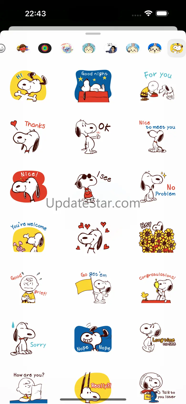 Simple Greetings Words Snoopy 1.0