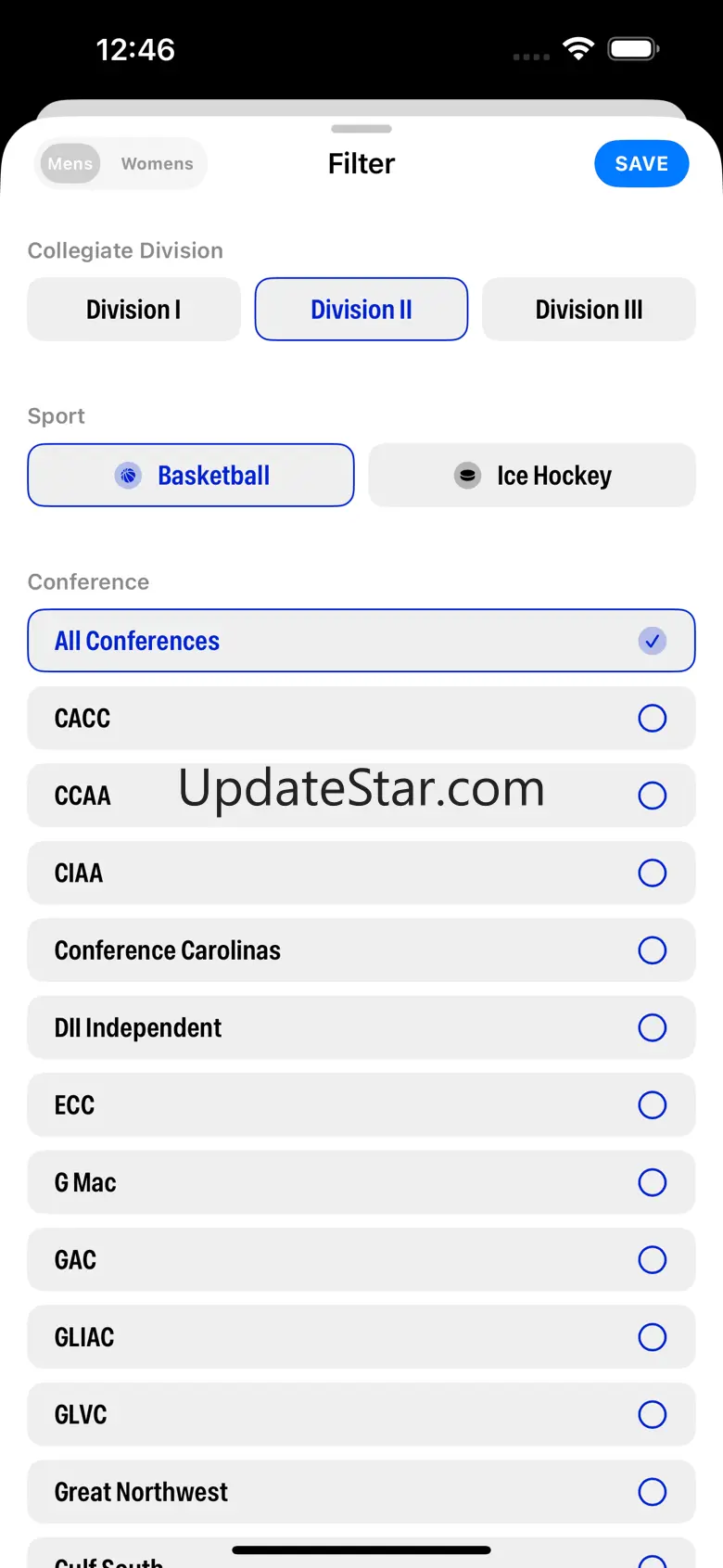Scores for NCAA Sports 1.0