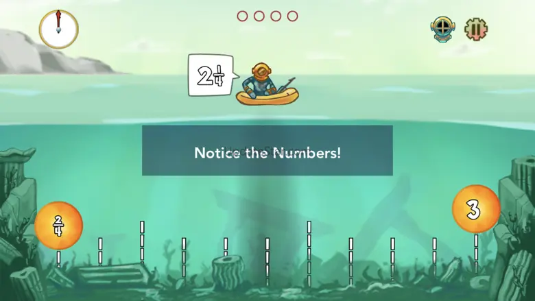 Pearl Diver: Number Line Math 4.1