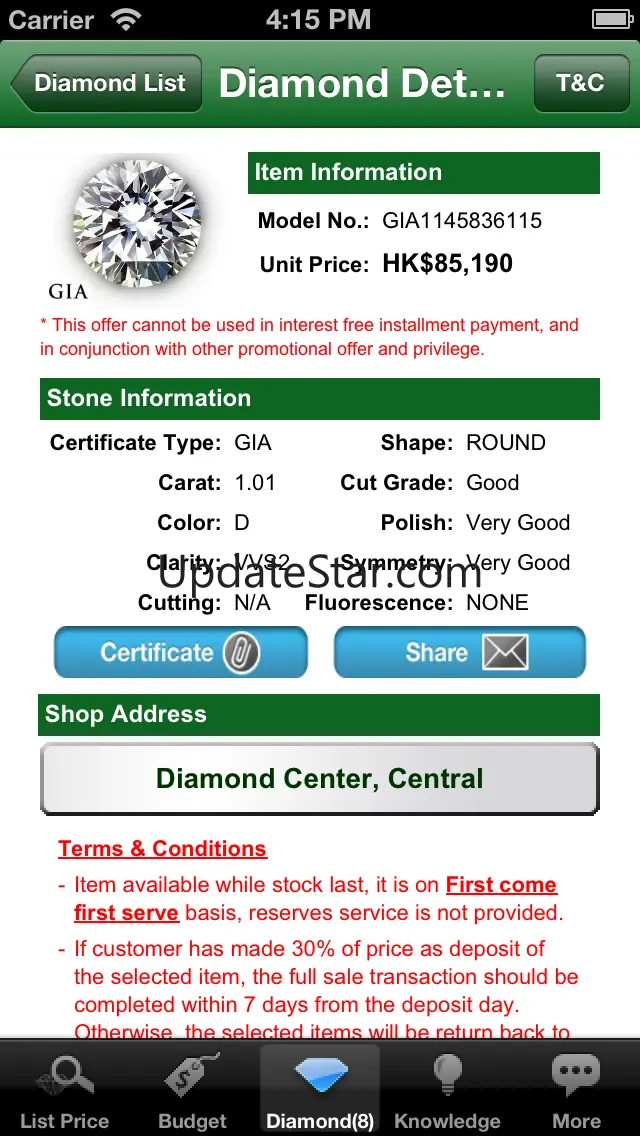 Check Diamond Price -  My Jewelry 2.0