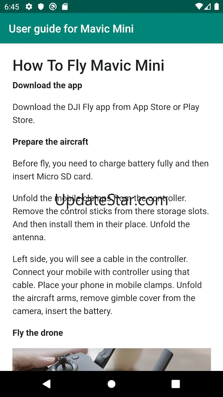 User guide for Mavic Mini 1.0