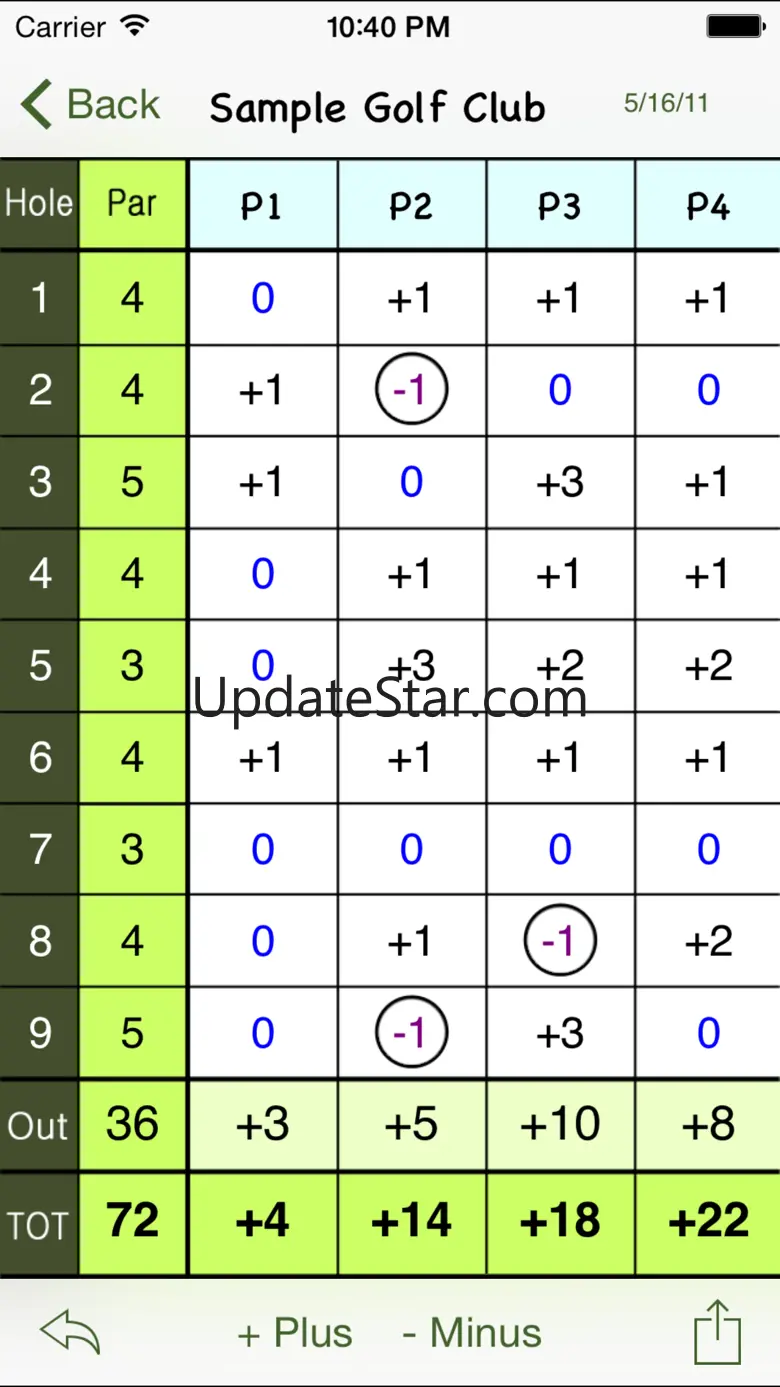 Golf Score Sheet 2.1
