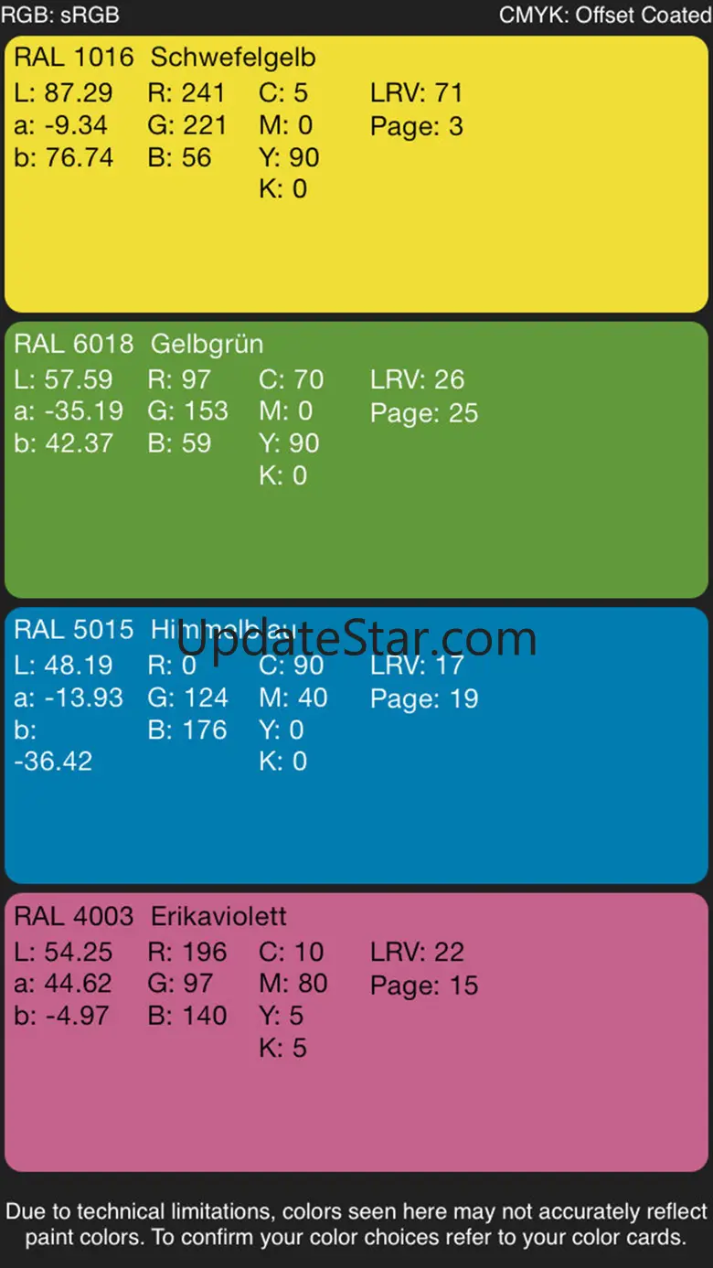 RAL iColours 3.62