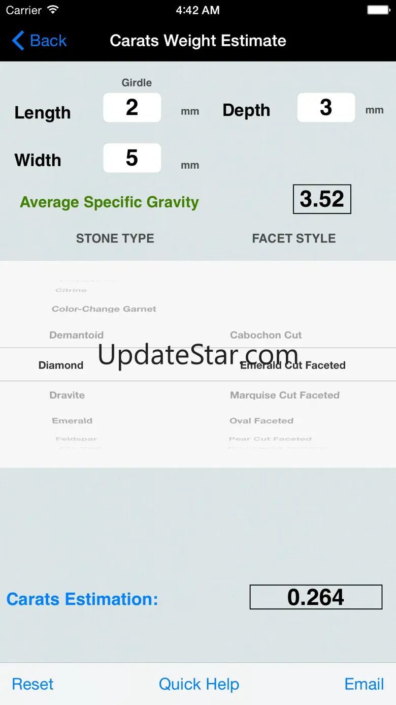Carats Thickness,Weight,Shape 7.5