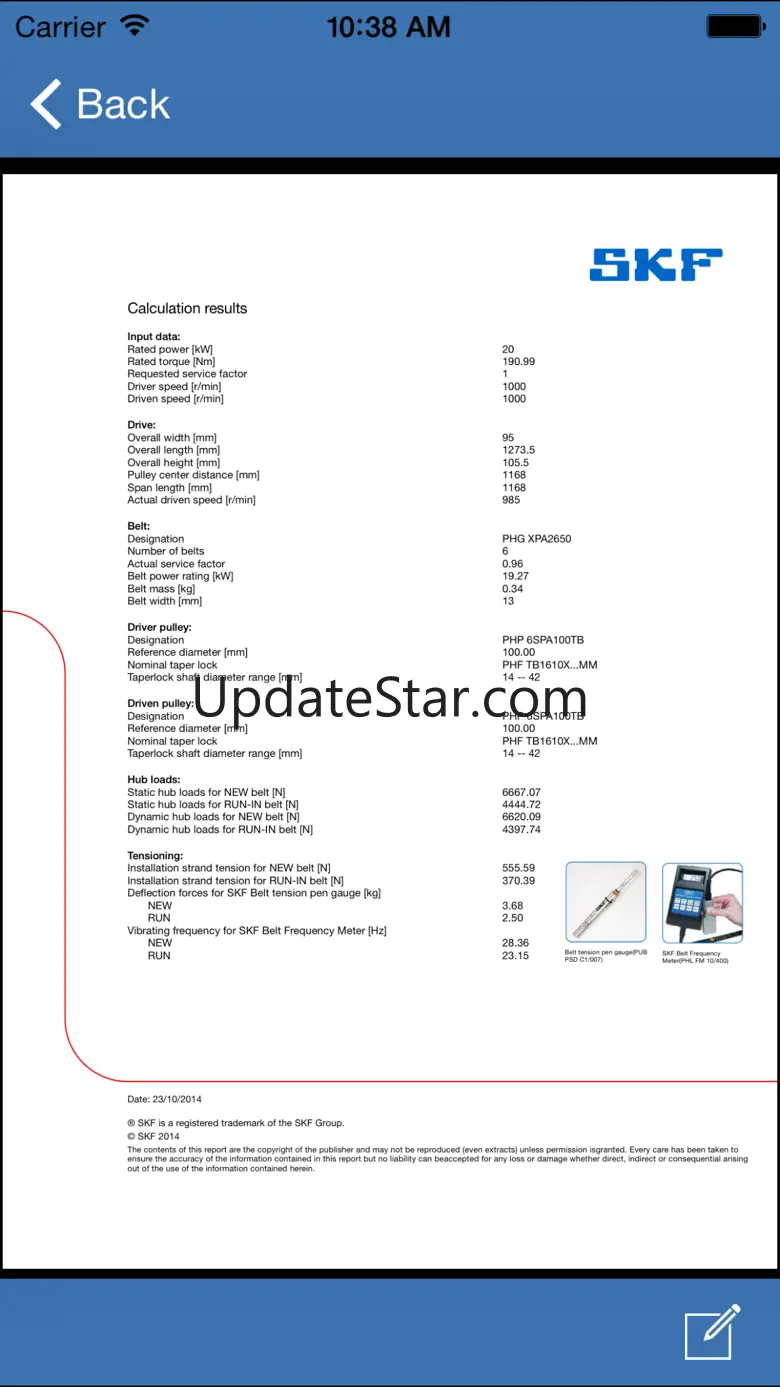 SKF Belt Calc 2.2.2