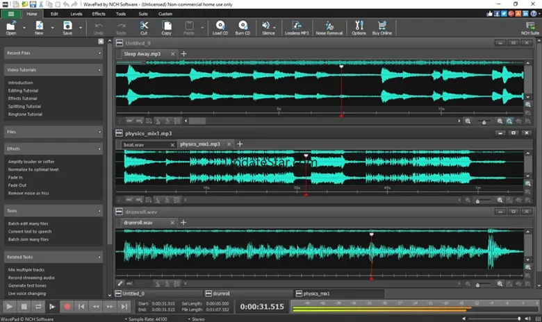 Wavepad Free Audio and Music Editor 19.70