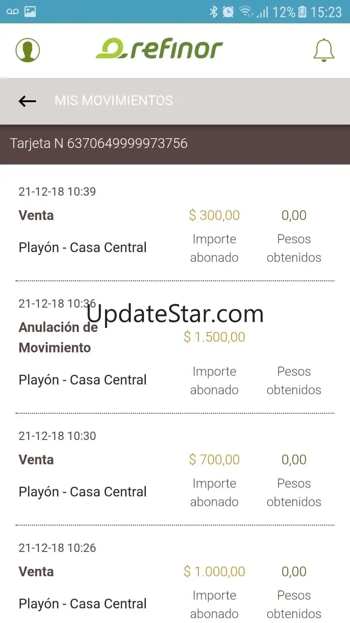Refinor - Tarjeta encuentro 1.0.7