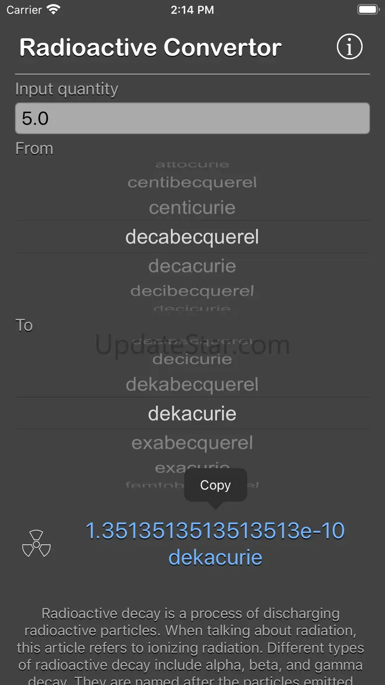 Radioactivity Conversion 1.4