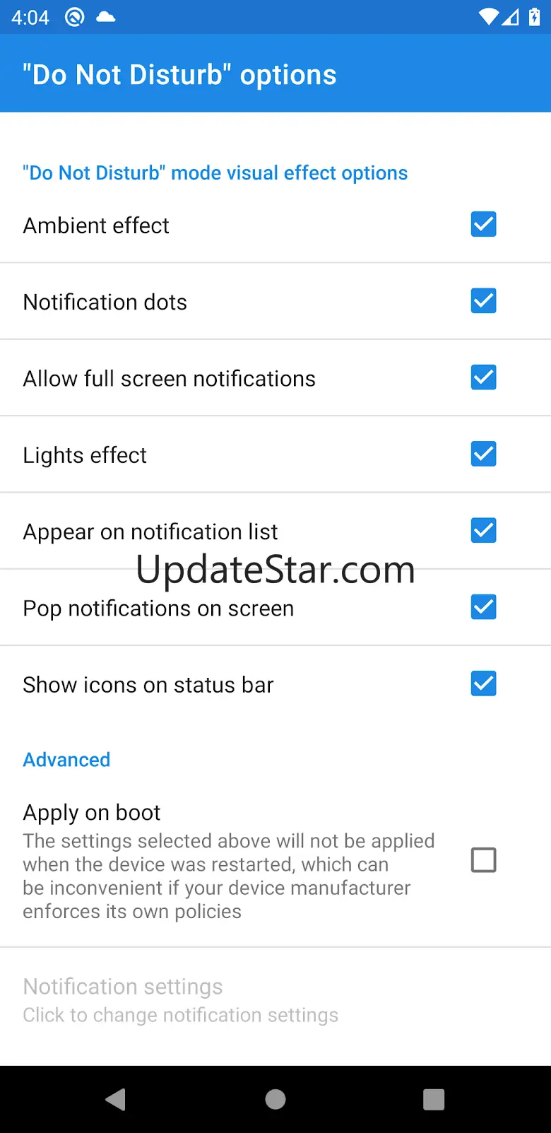 "Do Not Disturb" options 0.0.11