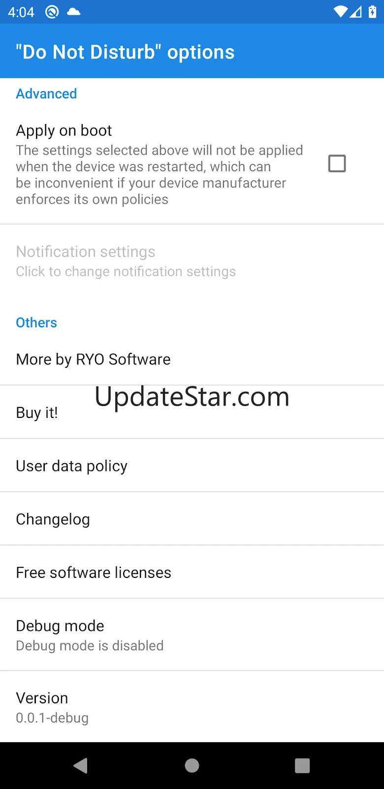 "Do Not Disturb" options 0.0.11