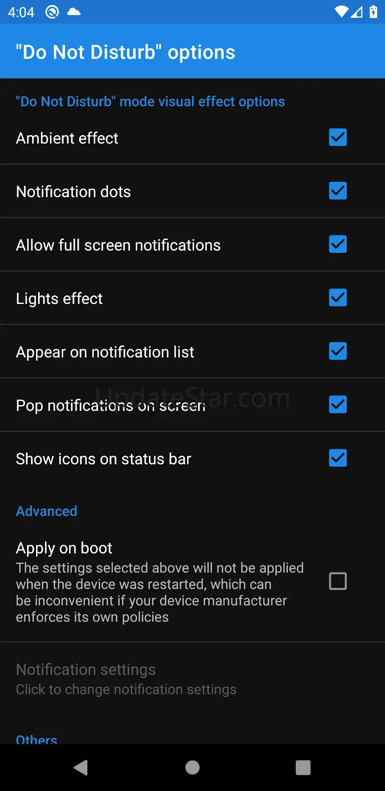"Do Not Disturb" options 0.0.11