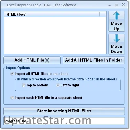 Excel Import Multiple HTML Files Software 7.0