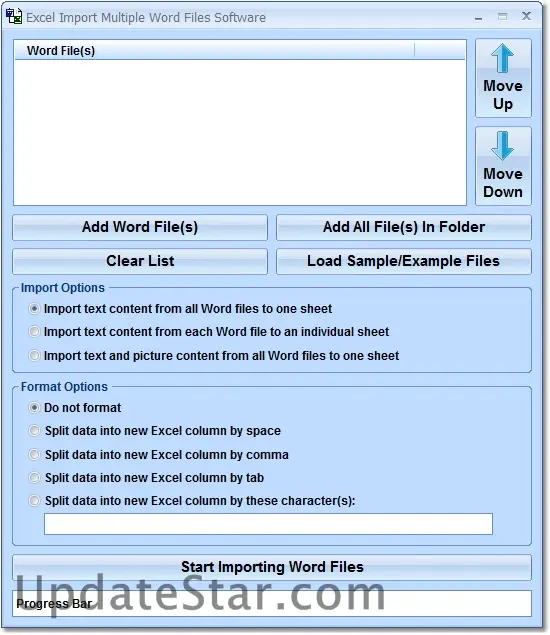 Excel Import Multiple Word Files Software 7.0