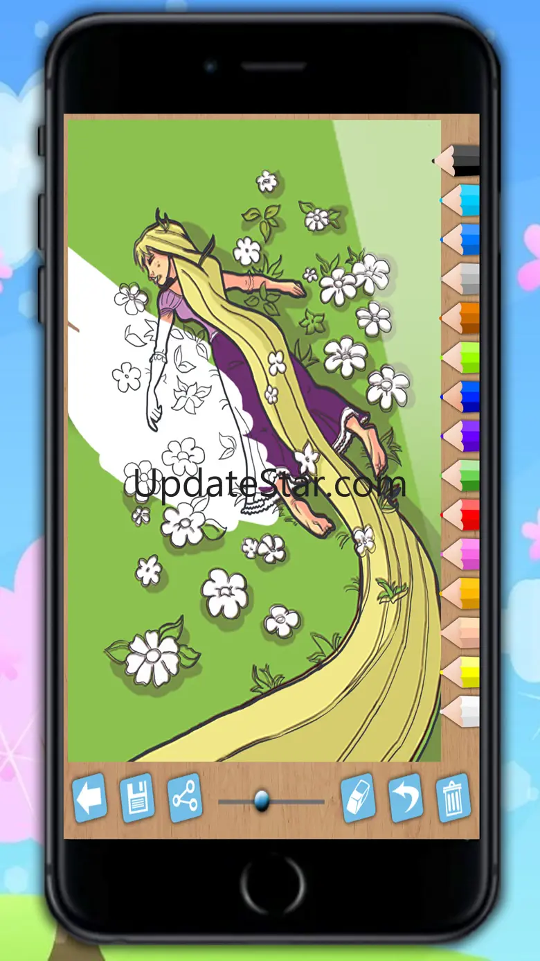 Paint Rapunzel coloring princesses fingerprinting 5.4