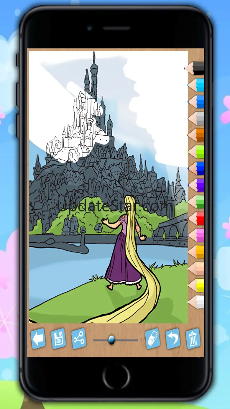 Paint Rapunzel coloring princesses fingerprinting 5.4