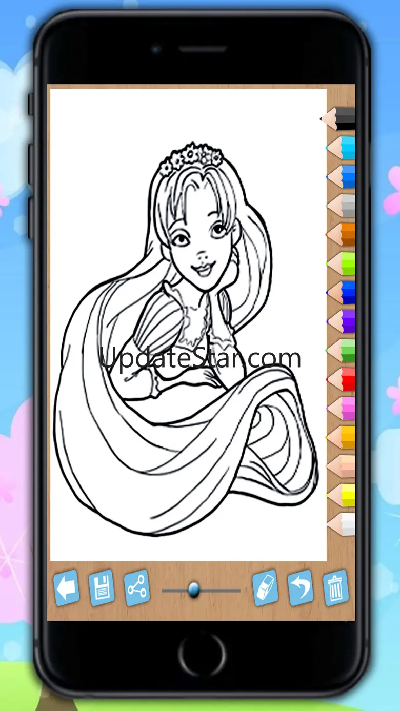 Paint Rapunzel coloring princesses fingerprinting 5.4