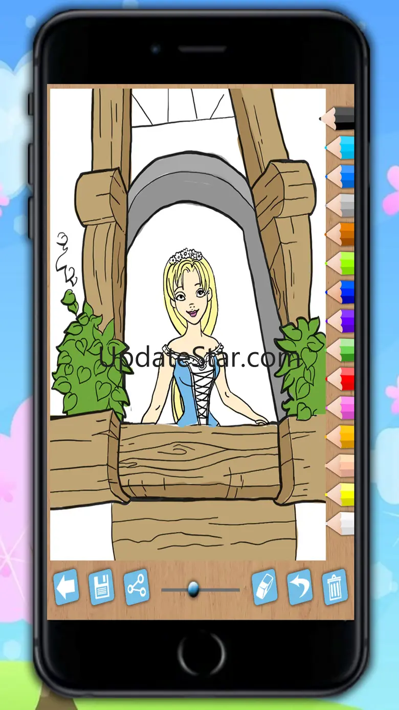 Paint Rapunzel coloring princesses fingerprinting 5.4
