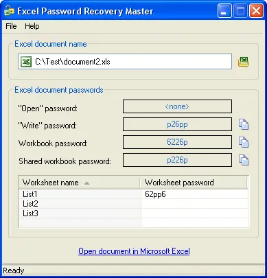 Excel Password Recovery Master 4.0