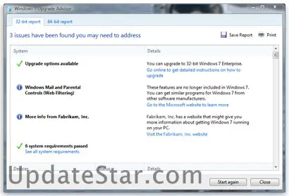 Windows 7 Upgrade Advisor 2.0.5000.0