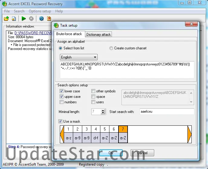 Accent EXCEL Password Recovery 23.03
