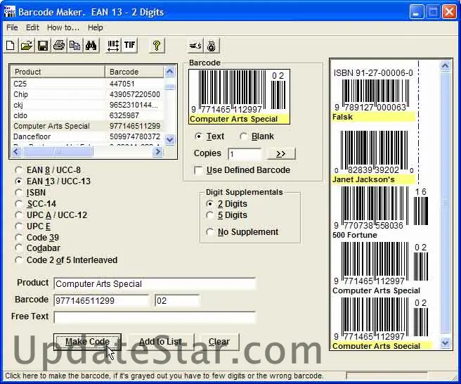 MemDB EAN13 Barcode Maker 5.50
