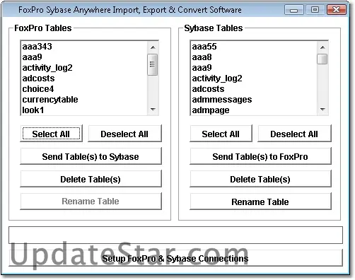 FoxPro Sybase Anywhere Import, Export & Convert Software 7.0