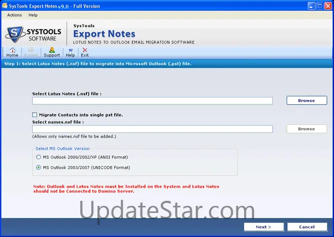 Export Lotus Notes Messages 9.3