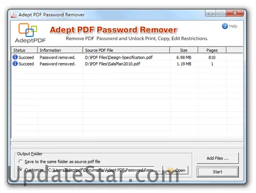 Adept PDF Password Remover 3.70